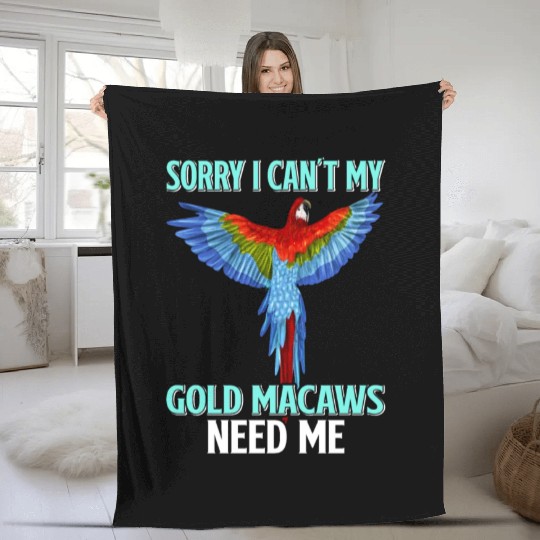 Gold Macaw Ornithologist Enthusiast Gift Fleece Blankets