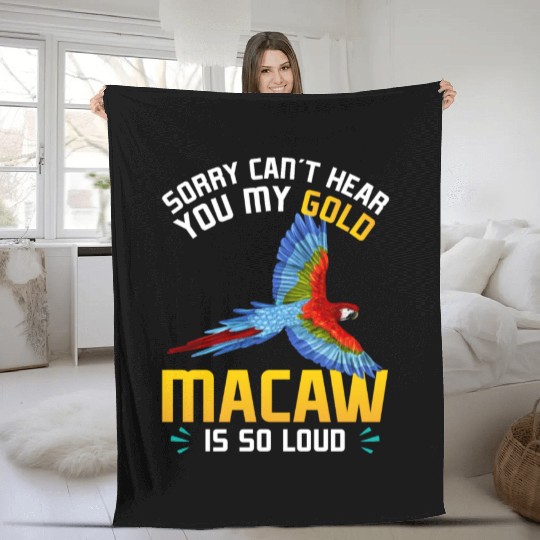 Blue Macaw Gold Macaw Ornithologist Enthusiast Fleece Blankets