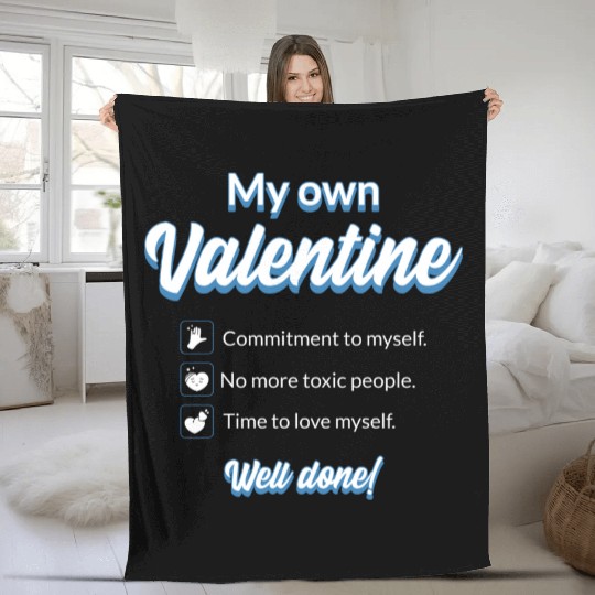 Funny "My Own Valentine List" Valentines Graphic Fleece Blankets