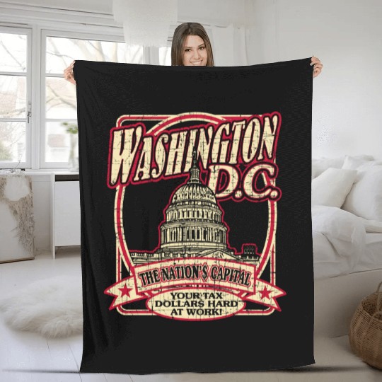Washington D.C. Souvenir Satire Fleece Blankets