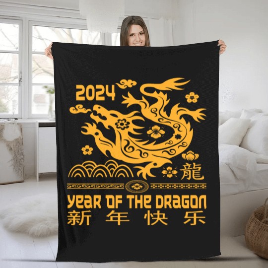 Zodiac Chinese New Year 2024 | Year Of The Dragon Fleece Blankets