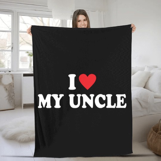 I Love My Uncle Fleece Blankets