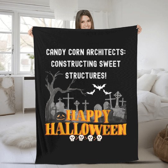 Candy Corn Architects Constructing Sweet Struct Fleece Blankets