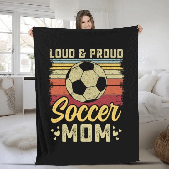 loud and proud soccer mom vintage Fleece Blankets