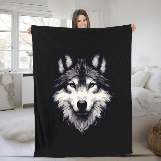 Mystic Alpha Wolf Fleece Blankets