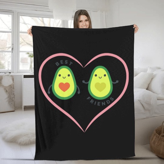 Avocado best friends Fleece Blankets