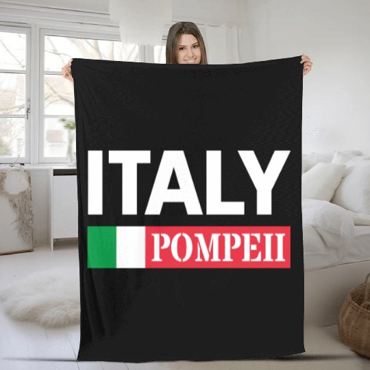 Italy Flag Pompeii Conservation Volcanic Eruption Fleece Blankets