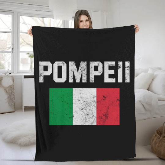 Pompeii Flag Italy Geology Fleece Blankets