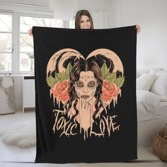 Toxic Love Valentine Couple Gift Fleece Blankets
