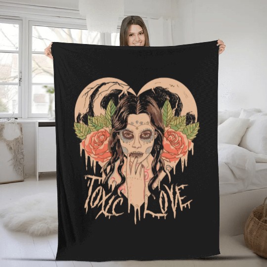 Toxic Love Valentine Couple Gift Fleece Blankets