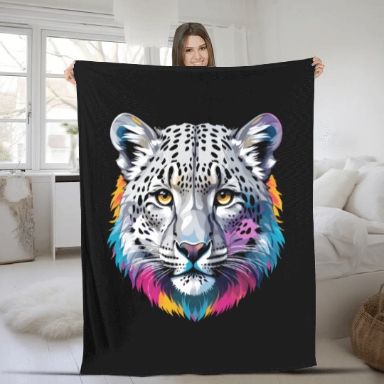 Snow Leopard Fleece Blankets