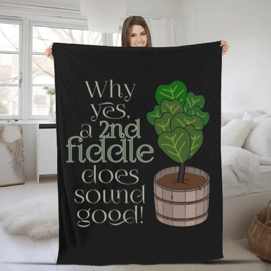 2nd fiddle... leaf fig Fleece Blankets