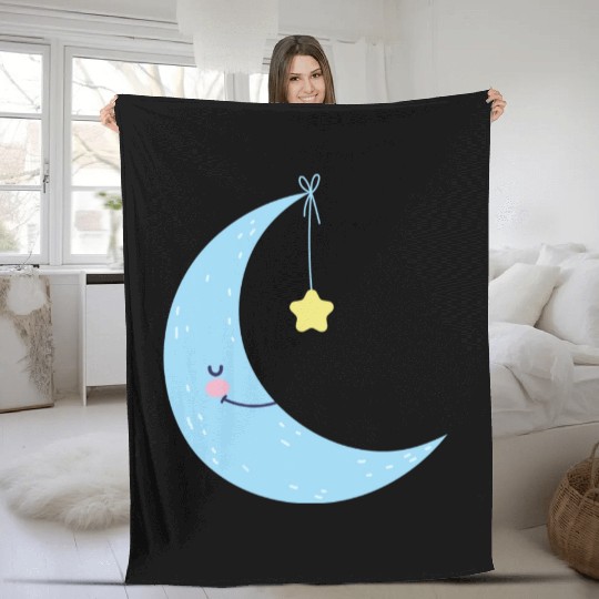 Moon and star Fleece Blankets