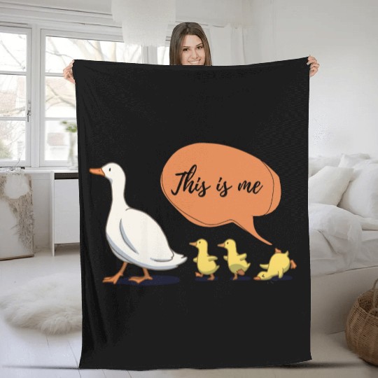 Funny duck, Unlucky duck Fleece Blankets