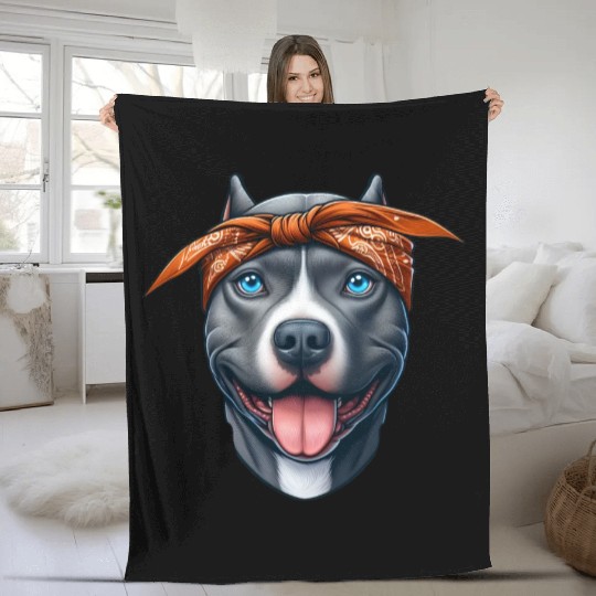 Pitbull The Gangster Fleece Blankets