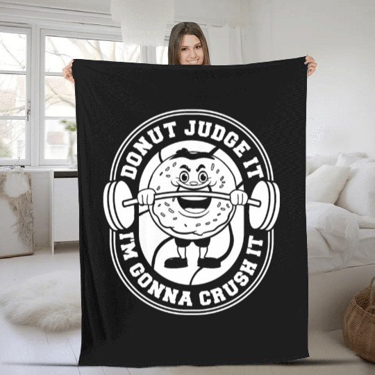 Fitness Donut Funny Donut Gym Fleece Blankets