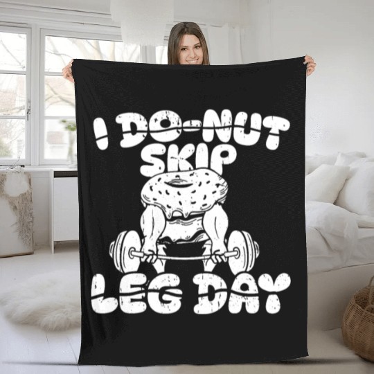 Fitness Donut Funny Donut Gym Fleece Blankets