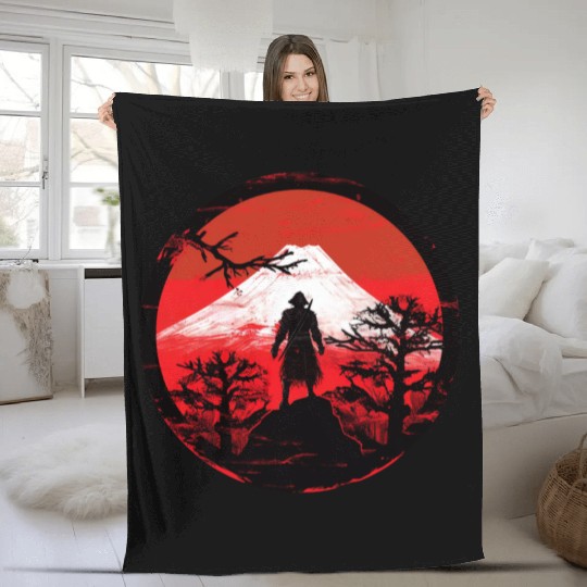 Samurai Sunset Fleece Blankets
