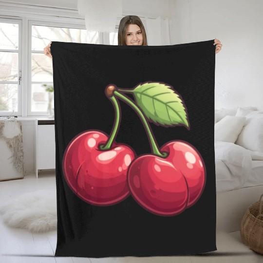 Playful Cherry Fleece Blankets