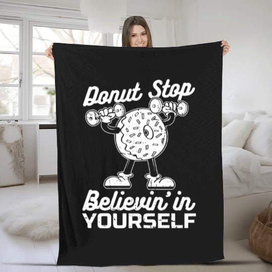 Fitness Donut Funny Donut Gym Fleece Blankets