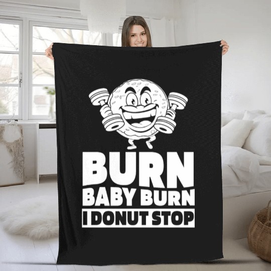 Fitness Donut Funny Donut Gym Fleece Blankets