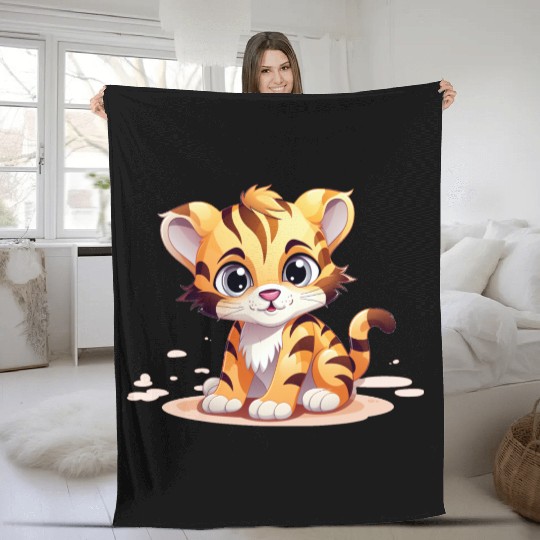 Cute Little Tiger Fleece Blankets