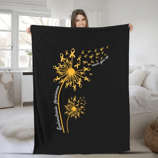 Endometriosis Disease Awareness Never Give Up Fleece Blankets