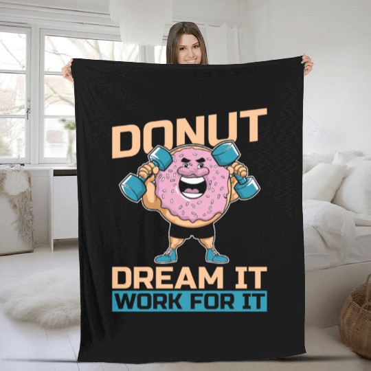 Fitness Donut Donut Gym Fleece Blankets