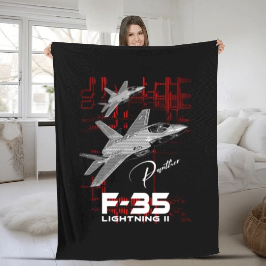 Lockheed Martin F-35 Lightning II Fleece Blankets