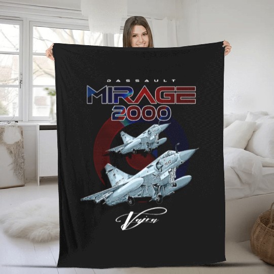 Dassault Mirage 2000 French Vintage Multi-Role Fig Fleece Blankets