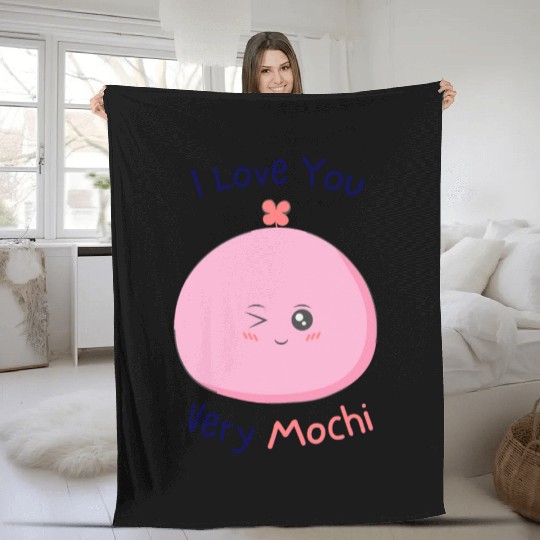 I love you very mochi | funny love pun Fleece Blankets