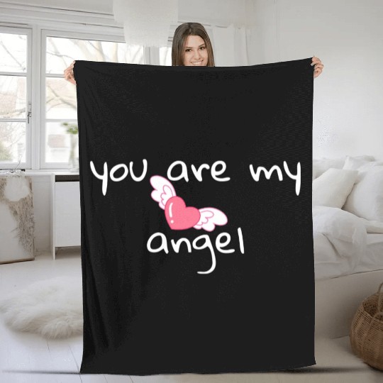 You are my angel . Fleece Blankets