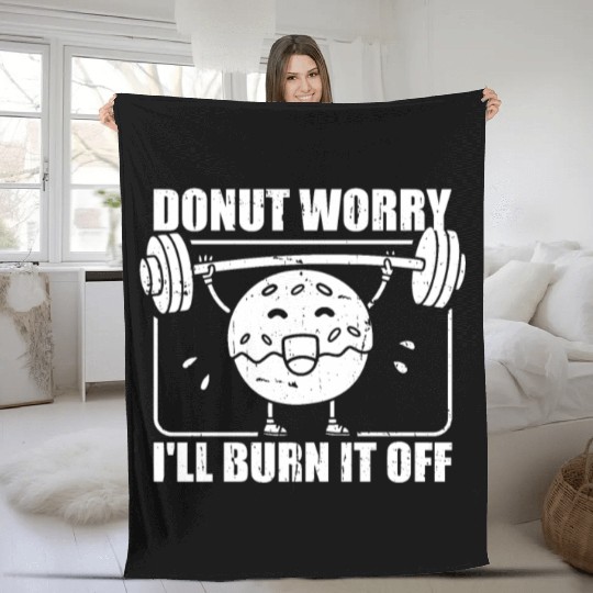 Fitness Donut Funny Donut Gym Fleece Blankets