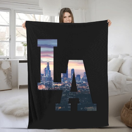 Los Angeles California LA Gift Fleece Blankets
