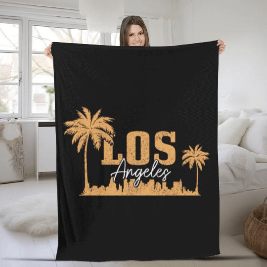 Los Angeles California LA Gift Fleece Blankets