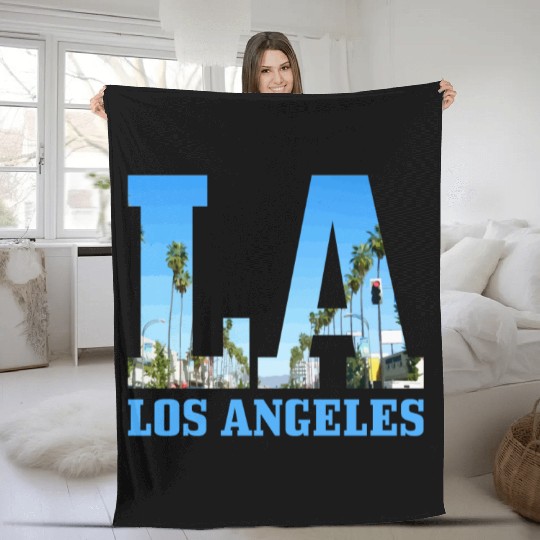 Los Angeles California LA Gift Fleece Blankets