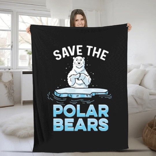 Save Polar Bears Wildlife Rehabilitator Gift Fleece Blankets