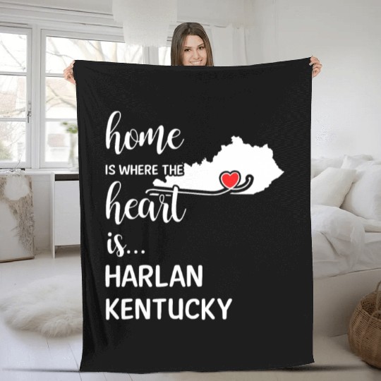Harlan County Kentucky Is Where My Heart Is Gift Fleece Blankets