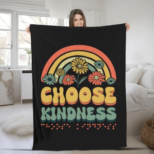 Choose Kindness Braille Alphabet Braille Language Fleece Blankets