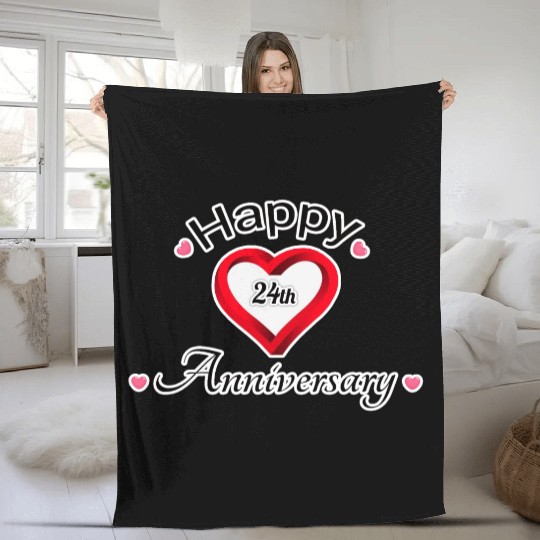 anniversary 24th Fleece Blankets