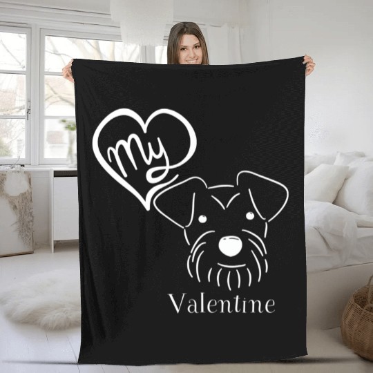 Schnauzer love! Fleece Blankets