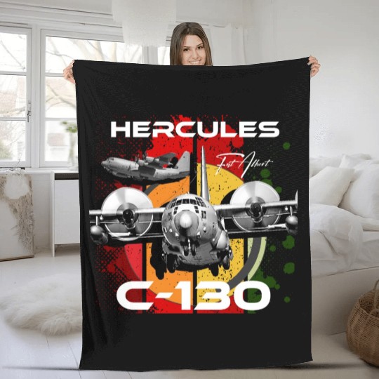 C-130 Hercules Military Aircraft Fleece Blankets