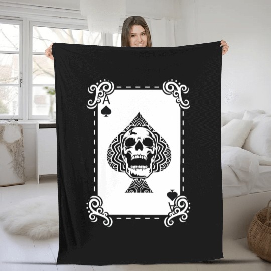 Death Card Addicted to Gaming Gift Fleece Blankets