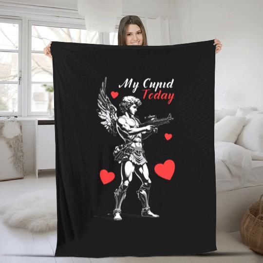 My cupid today. Fleece Blankets