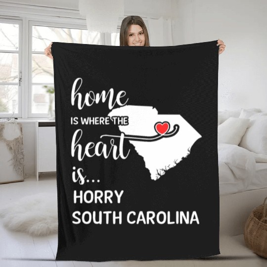 Horry County South Carolina Is Where My Heart Is Fleece Blankets