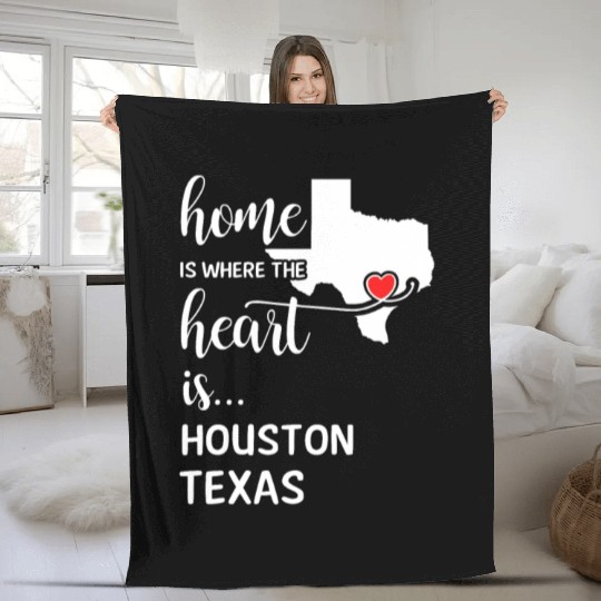 Houston County Texas Is Where My Heart Is Gift Fleece Blankets