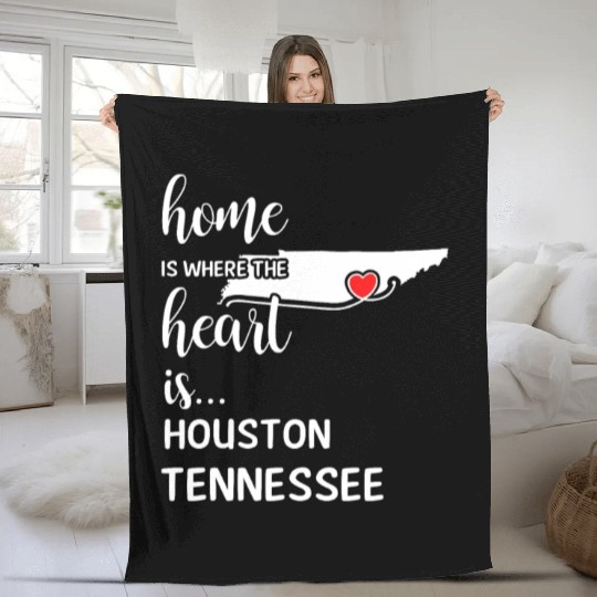 Houston County Tennessee Is Where My Heart Is Gift Fleece Blankets