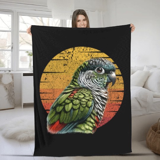 Green Cheeked Conure Cute Conure Parrot Fleece Blankets