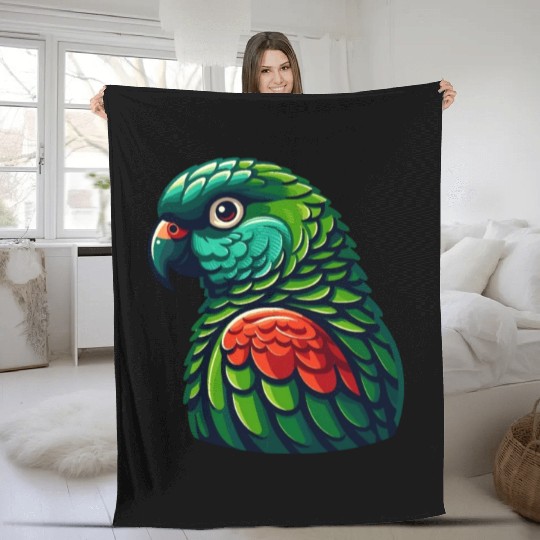 Green Cheeked Conure Cute Conure Parrot Fleece Blankets