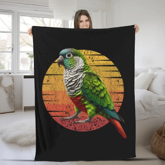 Green Cheeked Conure Funny Conure Parrot Fleece Blankets